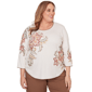 Plus Size Alfred Dunner Spice Market Floral Embroidery Blouse - image 1