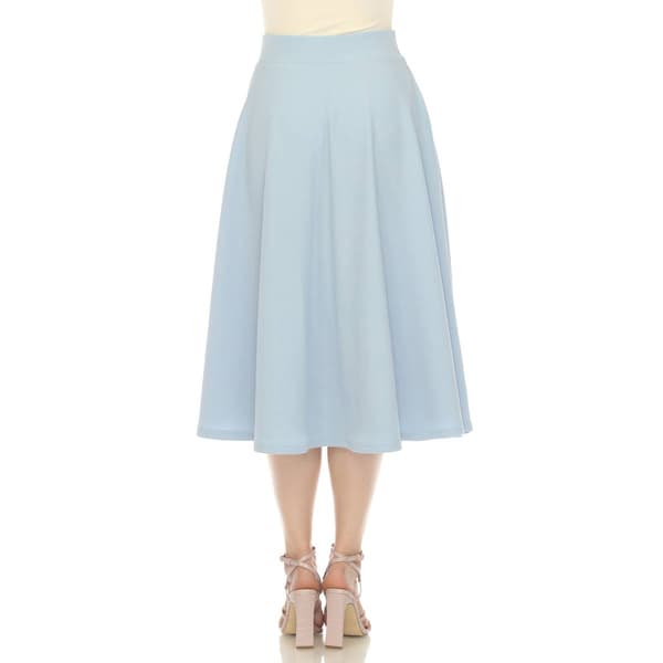 Womens White Mark Flared Midi Skirt with Pockets