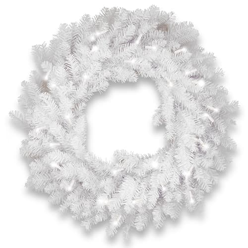 National Tree 30in. Pre-Lit Dunhill&#40;R&#41; White Fir Wreath - image 