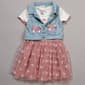 Girls (4-6x) Little Lass® 2pc. Denim Vest & Bow Mesh Dress - image 2