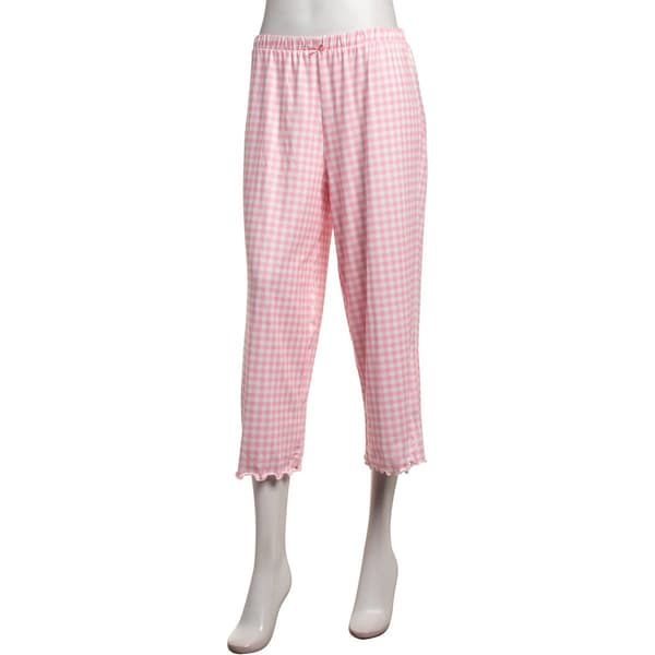 Womens Jessica Simpson Gingham Lettuce Edge Pajama Capris