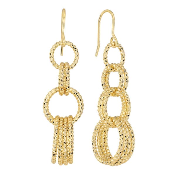 Athra 14kt. Gold Over Brass Open Circles Drop Earrings - image 