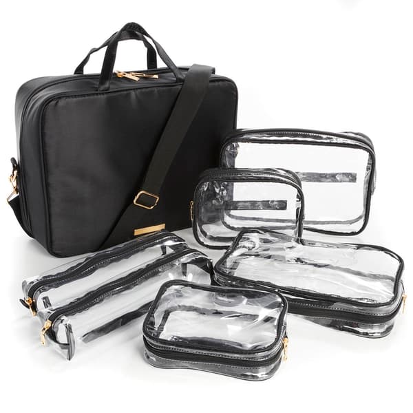 Conair&#40;R&#41; Tartan + Twine 7pc. Deluxe Weekender Cosmetic Case - image 