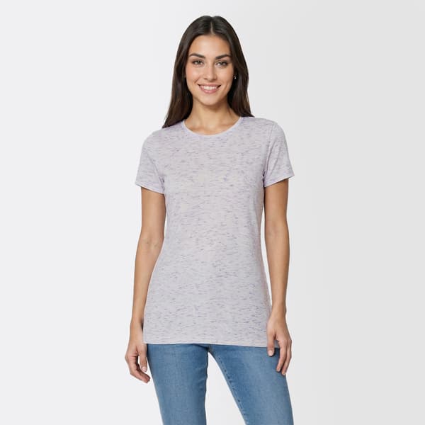 Petite Architect® Short Sleeve Crew Neck Marled Tee