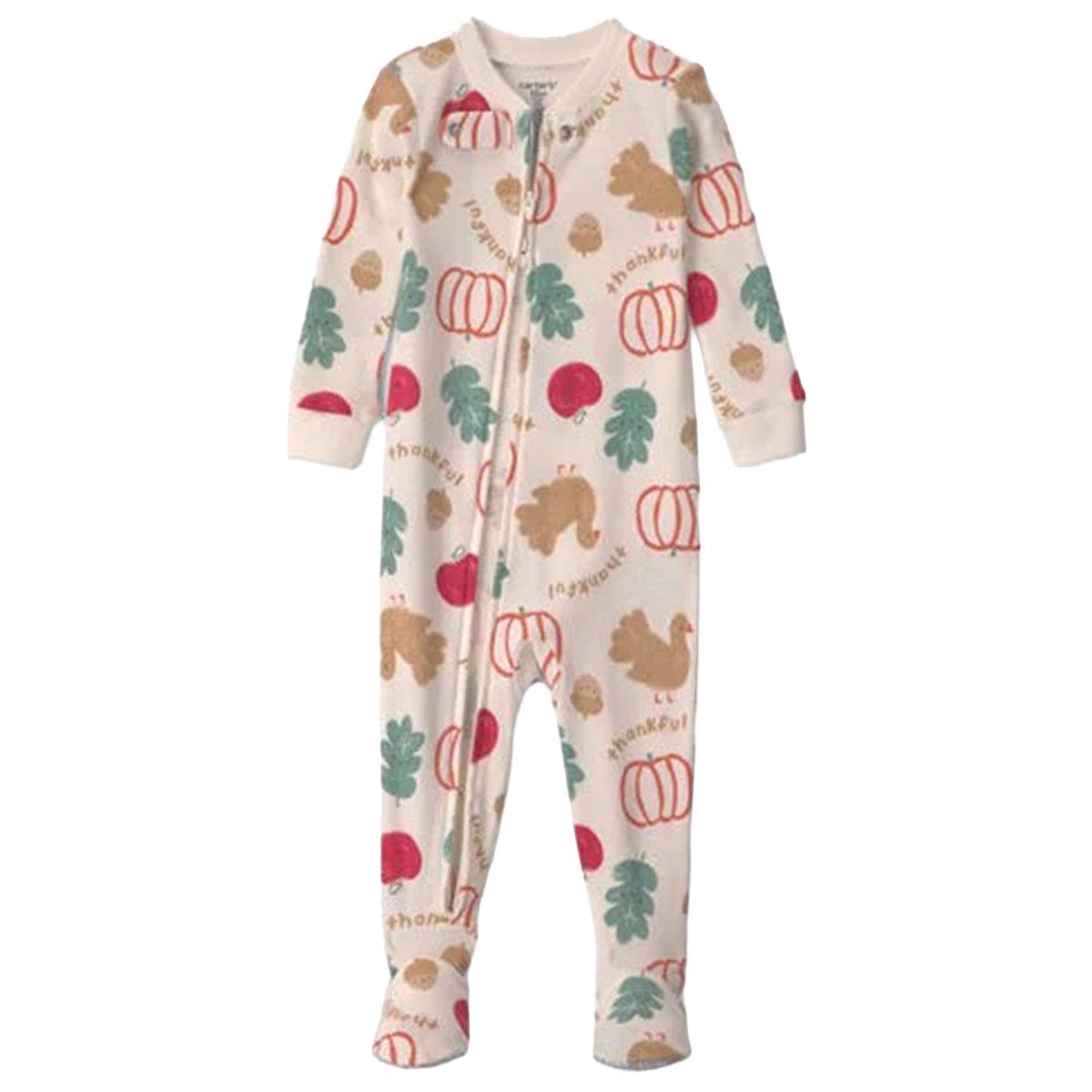 Baby Unisex (12-24M) Carter''s(R) Thanksgiving 2-Way Zip Pajamas