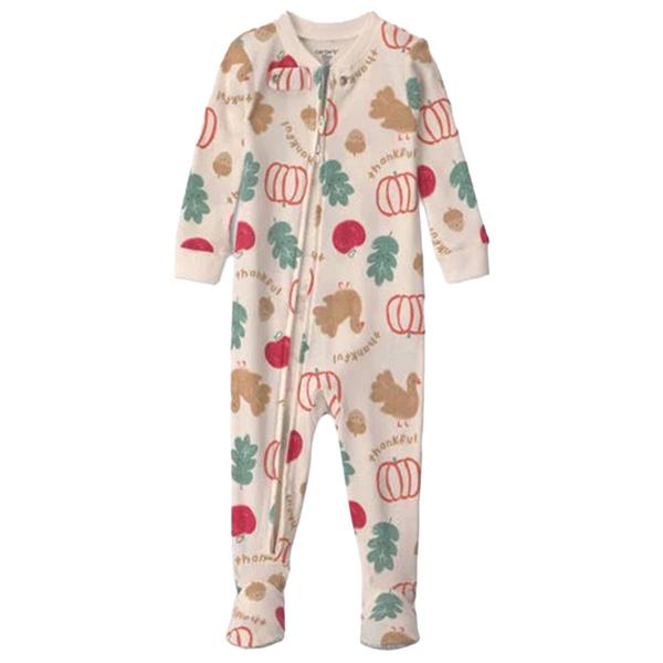 Baby Unisex (12-24M) Carter''s(R) Thanksgiving 2-Way Zip Pajamas - image 