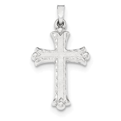 Unisex Gold Classics(tm) 14kt. Gold Fleur De Lis Cross Pendant - image 