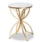 Baxton Studio Jaclyn Gold Metal End Table w/ Marble Tabletop - image 1