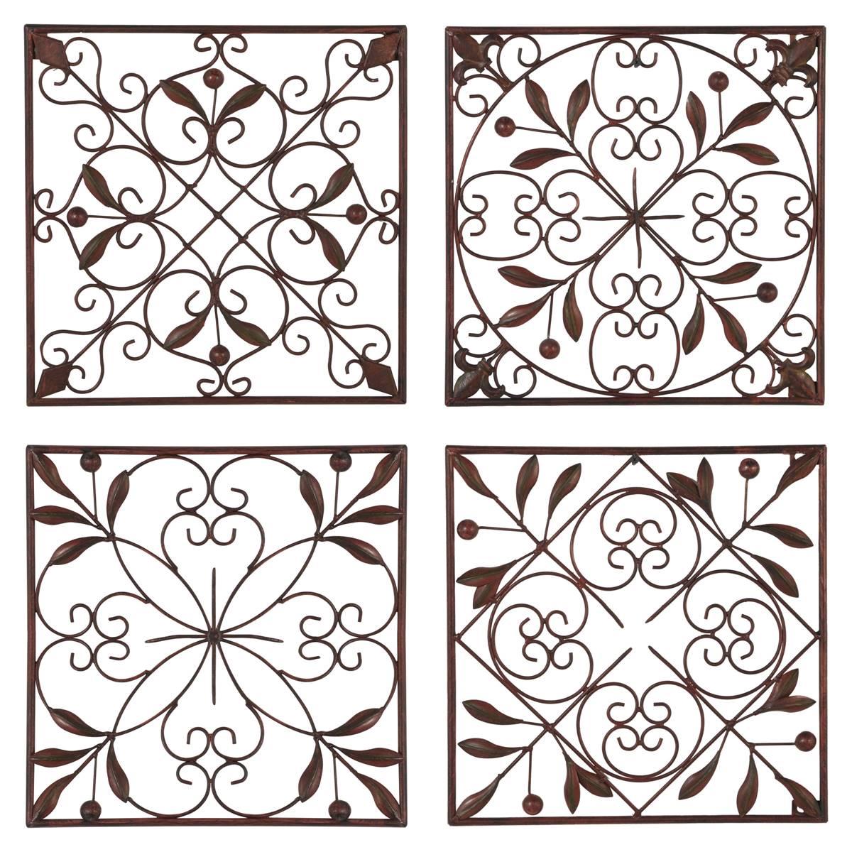 9th & Pike® Rustic Style Square Floral Wall Décor - Set...