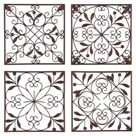 9th & Pike&#40;R&#41; Rustic Style Square Floral Wall Decor - Set of 4