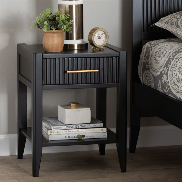 Baxton Studio Primrose Mid-Century Wood 1-Drawer Nightstand