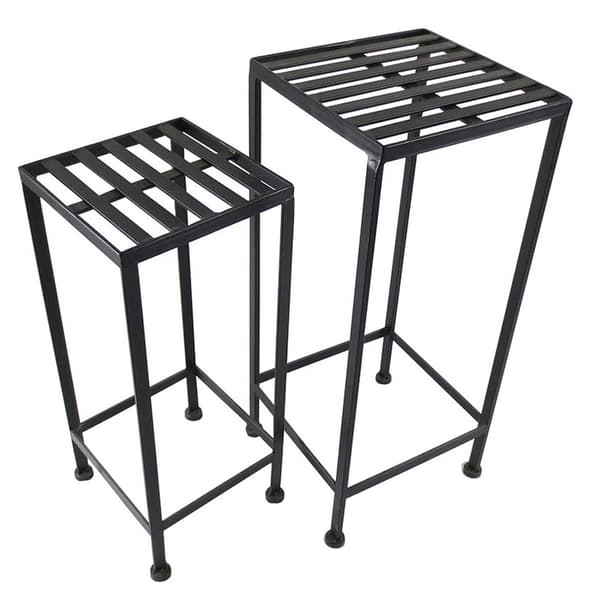 Santa's Workshop Iron Black Plant Stands - Set of 2 - image 