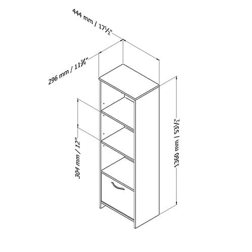 South Shore Step One 3 Shelf Bookcase with Door-Pure White