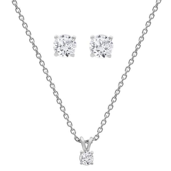 Nova Star(R) Sterling Silver 1ctw. Pendant & Earring Set
