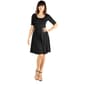 Womens 24/7 Comfort Apparel Elbow Sleeve A-Line Knee Length Dress - image 3