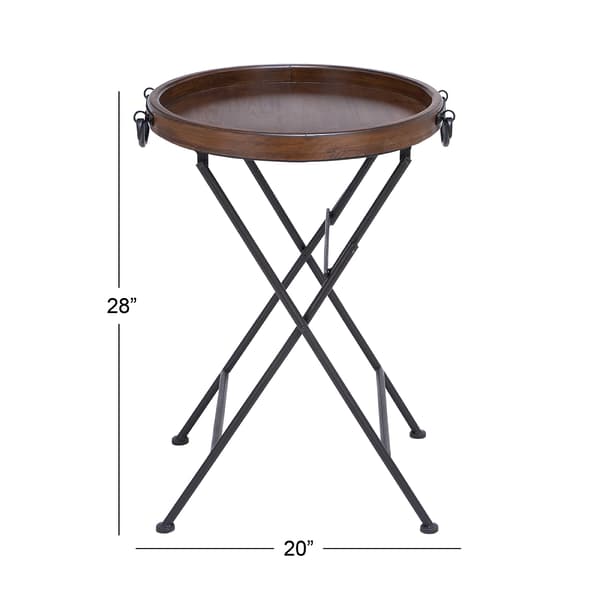 9th & Pike&#174; Dark Brown Pine Traditional Accent Table