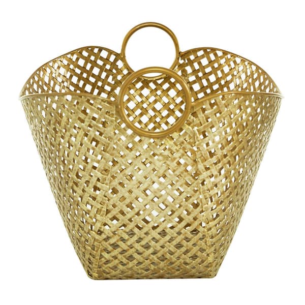 9th & Pike® Large Gold Metal Basket
