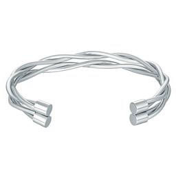 Mens Lynx Stainless Steel Twisted Cuff Bangle Bracelet