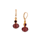 1928 Gold-Tone Rondell Purple Crystal Drop Leverback Earrings - image 1