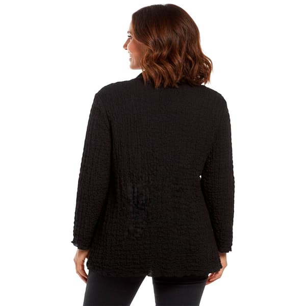 Plus Size Kasper 3/4 Sleeve Pucker Texture Open Cardigan