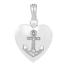 Wearable Art Silver-Tone Heart w/ Anchor Enhancer Pendant