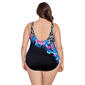 Plus Size Longitude Panel Scoop Back High One Piece Swimsuit - image 2