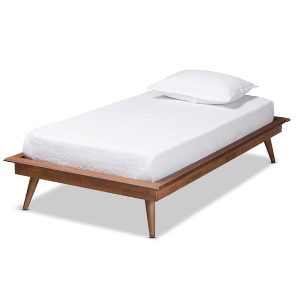 Baxton Studio Karine Walnut Brown Wood Twin Platform Bed Frame - image 
