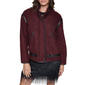 Womens DKNY Long Sleeve Pu Trim Boucle Jacket With Zipper Pockets - image 1