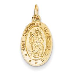 Gold Classics(tm) 14kt. Gold St. Christopher Charm