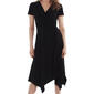 Womens Perceptions Short Sleeve Side Knot Solid Wrap Dress - image 3
