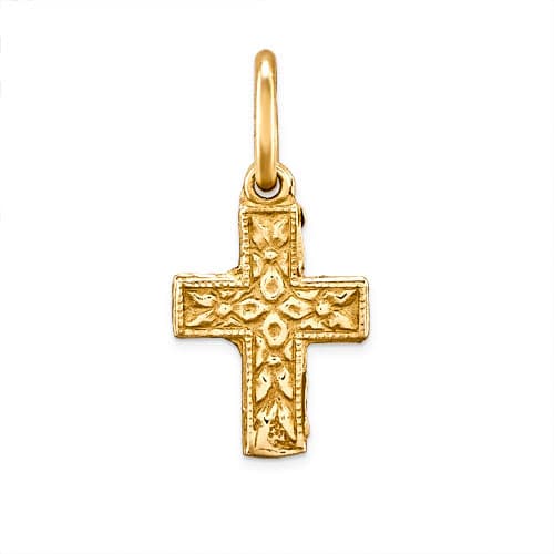 Gold Classics™ 14kt. Gold Textured Cross Charm