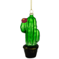 Northlight Green Cactus with Flower Glass Christmas Ornament - image 5