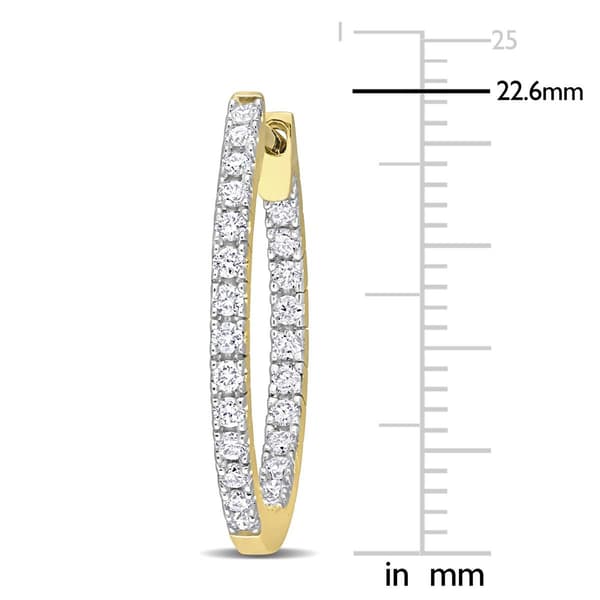 Sophia B 10kt. Gold 3/4ct. Diamond Hoop Earrings