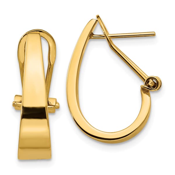 Gold Classics&#40;tm&#41; 14k Polished Gold J-Hoop Earrings - image 