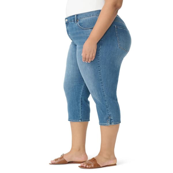 Plus Size Gloria Vanderbilt Amanda Denim Capris w/ Slit Hem