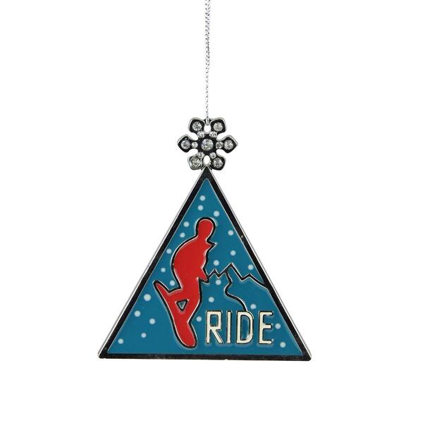 Midwest Snowboard Ride Triangular Christmas Ornament - image 