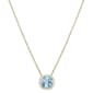 Gold Plated Sterling Silver Blue Topaz Stone Pendant Necklace - image 1