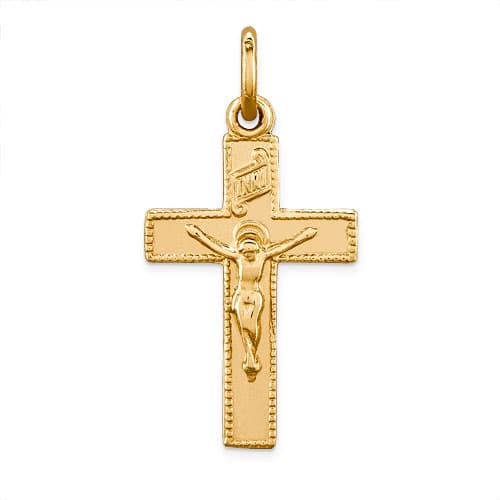 Gold Classics&#40;tm&#41; 14kt. Yellow Gold INRI Crucifix Charm - image 