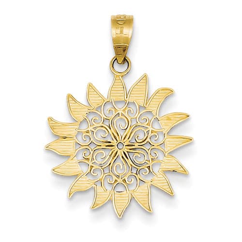 Gold Classics&#40;tm&#41; 14kt. Polished Filigree Sun Pendant - image 