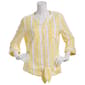 Petite Emily Daniels 3/4 Sleeve Stripe Tie Front Blouse - image 2