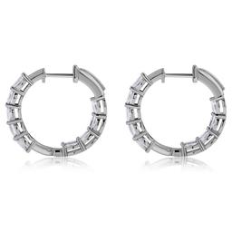 Gemstone Classics™ 4x3mm White Topaz Inside Out Hoop Earrings
