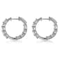 Gemstone Classics™ 4x3mm White Topaz Inside Out Hoop Earrings - image 2