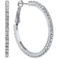 Pave Crystal Clutchless Hoop Earrings - image 1