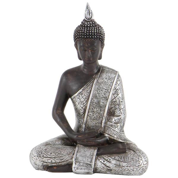 9th & Pike&#174; Black Polystone Buddha Sculpture