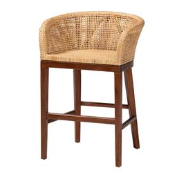 bali & pari Papua Modern Bohemian Acasia Wood Counter Stool