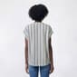 Womens Como Blu Dolman Sleeve Split Neck Henley Stripe Blouse - image 2