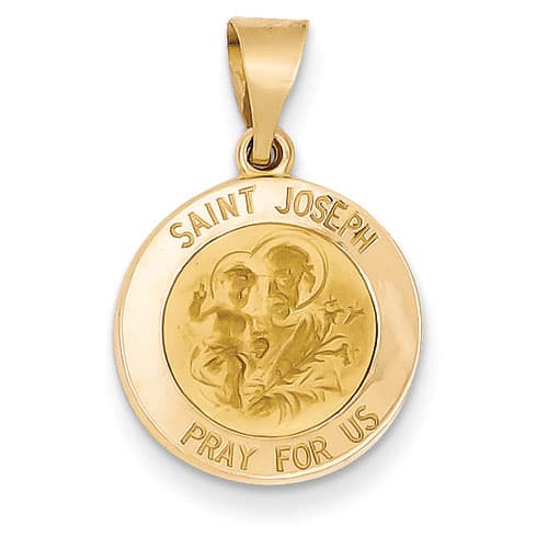 Unisex Gemstone Classics(tm) 14kt. St. Joseph Medal Pendant - image 