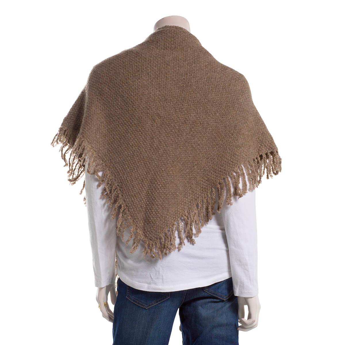 Womens Modena Solid Woven Triangle Fringe Scarf