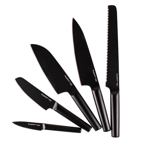 BergHOFF Ron Stainless Steel 6pc. Double-coated Knife Block Set