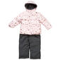Toddler Girl Pink Platinum(R) Foil Heart Snowsuit - image 1